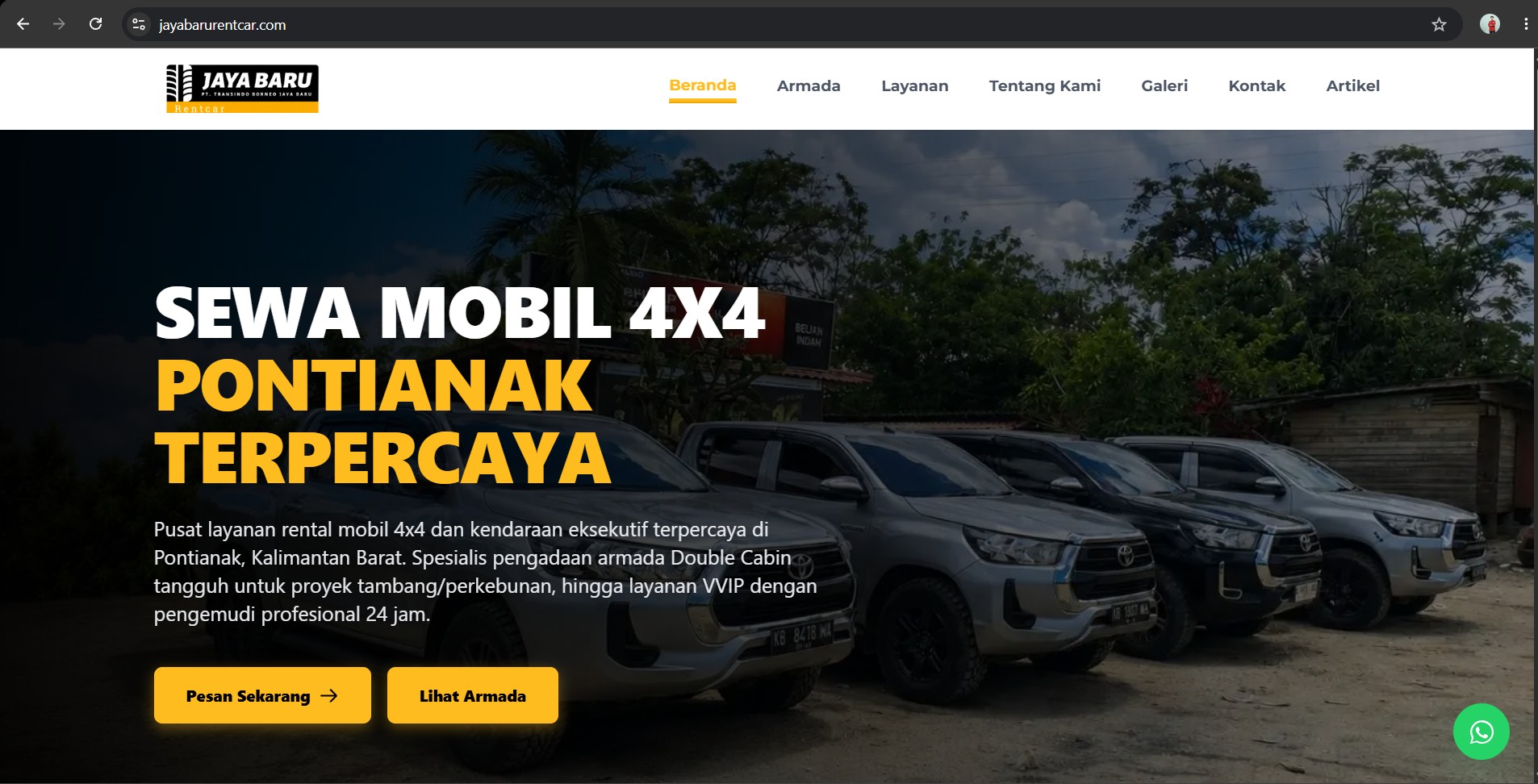 Screenshot Jaya Baru Rent Car