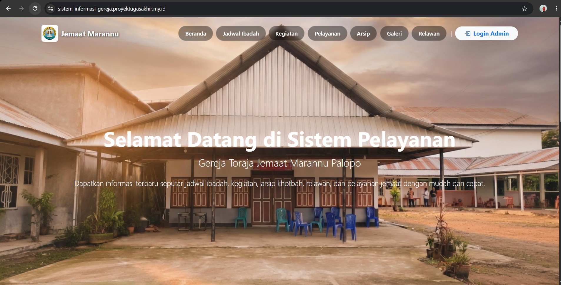 Screenshot Sistem Informasi Gereja