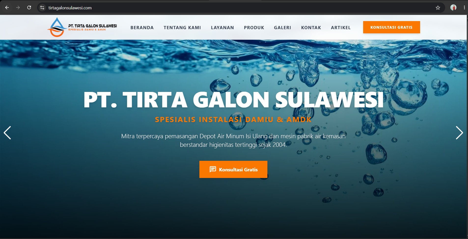 Screenshot Tirta Galon Sulawesi